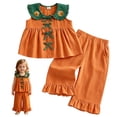 thumbnail image 2 of GCETTIC Halloween Toddler Baby Girl 2‑Piece OutfitTop Pants Cute Casual Fall Clothing Set for Little Girls Size,3-4 Years, 2 of 9