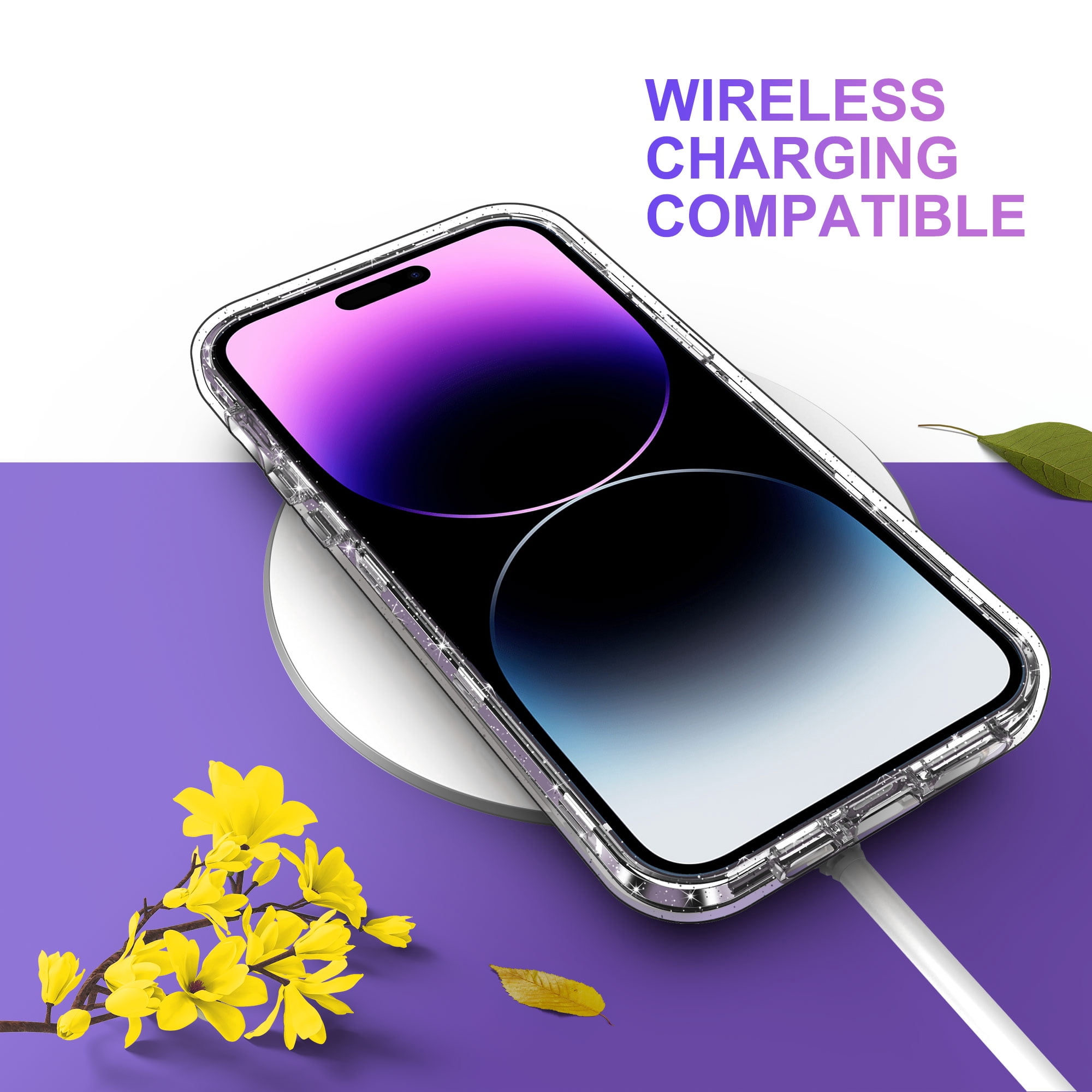 ULAK Cover iPhone 14 Plus Trasparente, Antiurto Resistente Rigida 3 in 1 Custodia per iPhone 14Plus 6.7 Pollici 2022, Chiaro