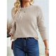 thumbnail image 4 of Camisas de Larga para Mujer, Tops de Moda de Otoño, Suéteres Elegantes de Cuello Redondo, Túnicas, Ropa de Invierno, Conjuntos Casuales Albaricoque XXL, 4 of 8