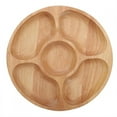 thumbnail image 1 of Assiette Divisée Ronde, Forme Ronde en Bois Assiette Alimentaire en Bois Valeur Imbattable, 1 of 9