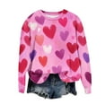 thumbnail image 3 of qucoqpe Valentine's Day Womens Tops Fashion Heart Printed Crew Neck Pullover Shirts Long Sleeve Sweatshirts, 3 of 5