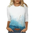 thumbnail image 5 of Fanxing Raglan Sleeve Tshirts for Women 3/4 Sleeve Shirts Summer Tops Crewneck Baseball Tees Shirt Multicolor,XXL, 5 of 8