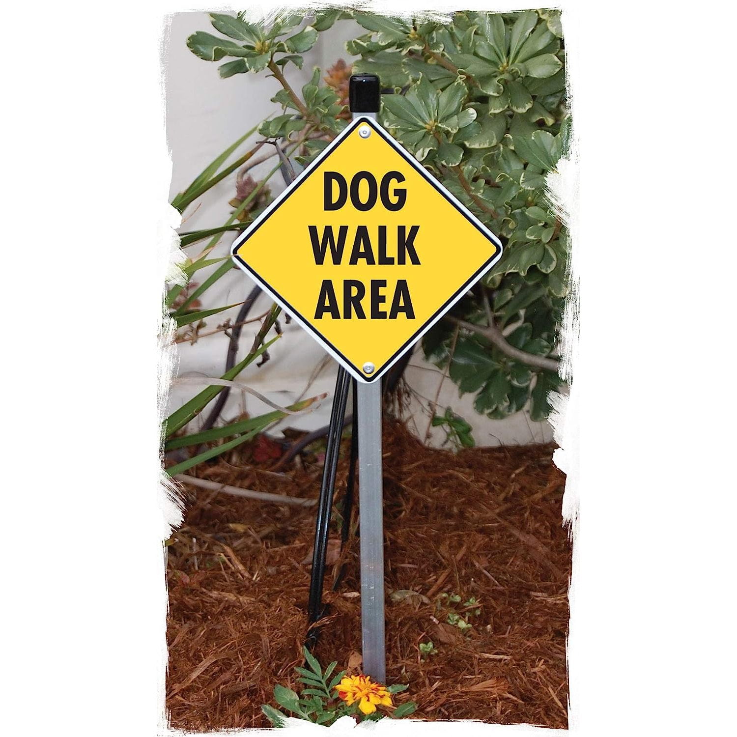 Potty Area Yard Sign Dog Walk Area Yard Sign PreMounted to 2' Stake