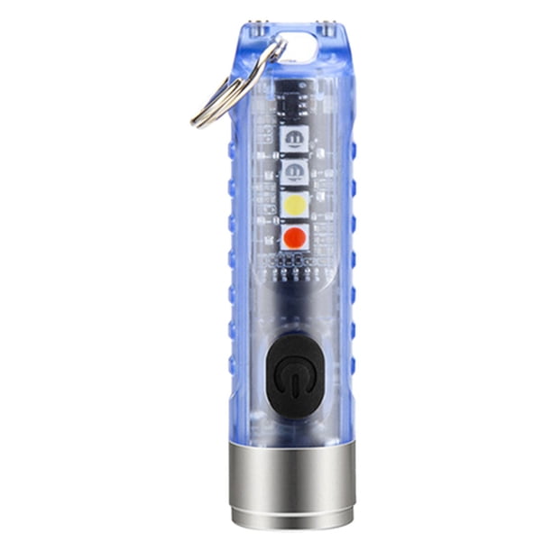 Soidarity Llavero Linterna Recargable Llavero ajustable Antorcha Camping Seguridad Emergencia Llavero Luz Camper Turista Lámpara Azul Soidarity OD029155-02