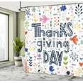 thumbnail image 4 of Ambesonne Thanksgiving Shower Curtain, Scandinavian Lettering, 69"Wx75"L, White Dark Violet Blue, 4 of 4