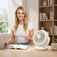 thumbnail image 4 of Desk Fan, Portable Electric Table Desktop Air Circulator Fans, Small but Powerful with Type C 180° Adjustable Tilt for Cooling Home Dorm Office Bedroom Bathroom Kitchen, 4 of 6