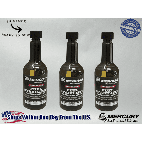 Mercury OEM Quickstor Fuel Treatment & Stabilizer 12 Oz. 92-8M0047932 3 Pack