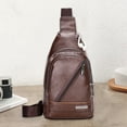 thumbnail image 6 of Bdday Men's Soft Leather Chest Bag - Stylish One-Shoulder Bag - Waterproofing Casual Business Crossbody Sling Bag Office Supplies, 6 of 7
