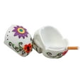 thumbnail image 3 of Ebros El Diablo Day of The Dead White Sugar Skull Ashtray Tribal Tattoo Skull Figurine 5"Long, 3 of 7
