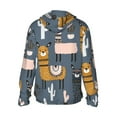 thumbnail image 3 of Kll Llama And Cactus Print Men'S Women’s Upf 50+ Sun Protection Outdoor Hoodie Jacket Long Sleeve Fishing Hiking Performance Shirt- Small, 3 of 8