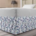 thumbnail image 1 of Mid Century Bed Skirt, Art Deco Inspired Pattern from Seventies with Geometrical Shapes, Elastic Bedskirt Dust Ruffle Wrap Around for Bedding Decor, 4 Sizes, Turquoise Navy Blue Grey, by Ambesonne, 1 of 2