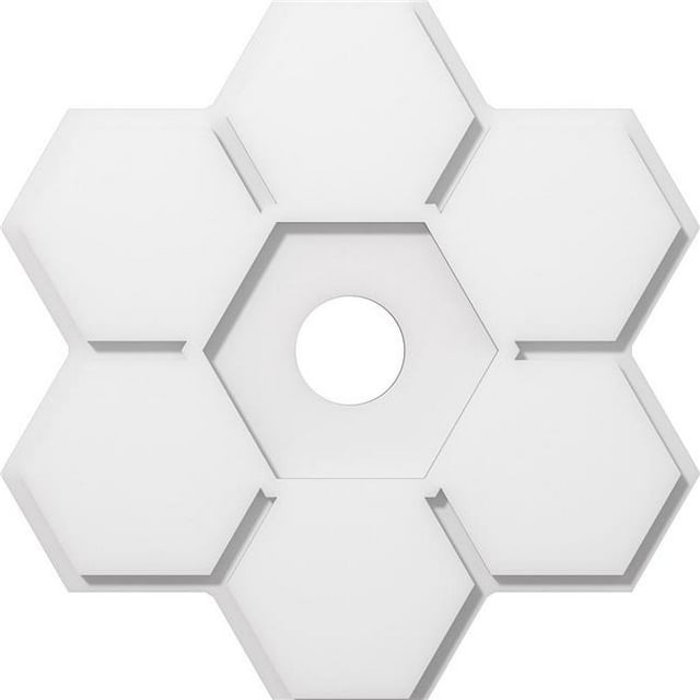 Ekena Millwork CMP20DY-03000 20 in. OD x 3 in. ID Square Daisy Architectural Grade PVC Contemporary Ceiling Medallion