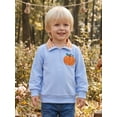 thumbnail image 2 of Toddler Baby Boy Girl Halloween Sweatshirt Pumpkin Embroidery Quarter Zip Collar Long Sleeve Shirt Tops Fall Winter Clothes 1-5T, 2 of 9