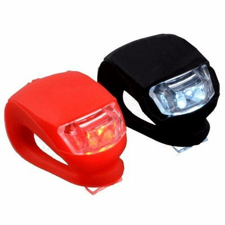 Wideskall® Silicone Bike Bicycle LED Front Headlight & Rear Taillight Flashlight