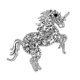 thumbnail image 1 of Broche de animal con diseño de cristal transparente y diamantes de imitación, ideal para bodas y fiestas. Blanco, 1 of 9