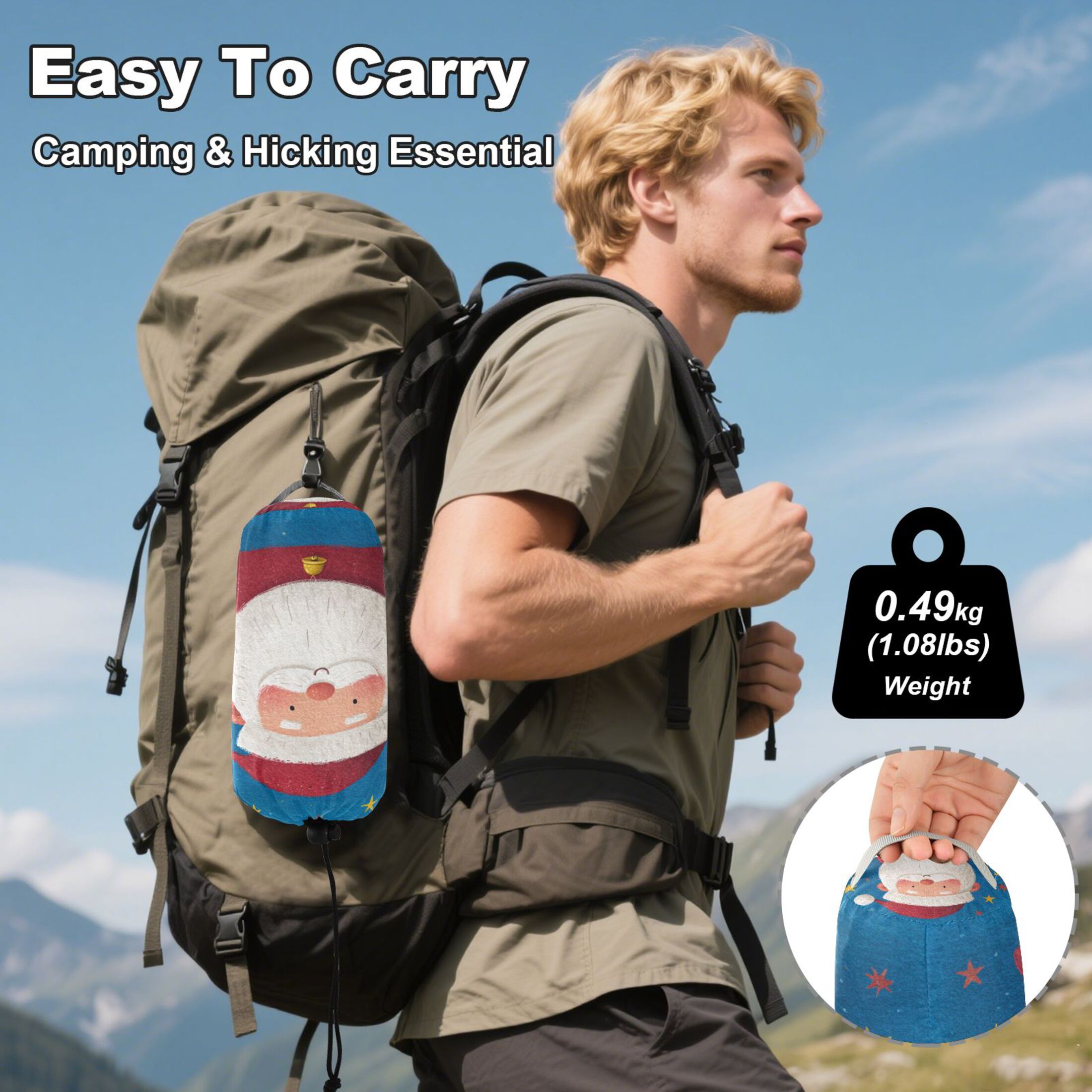 Hammock Camping Hammock Nylon Portable Hammock Travel Camping Hammock Beautiful Cartoon Santa Claus