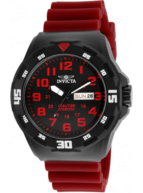 Invicta Coalition Forces Black Dial Red Silicone Men's Watch 25327