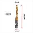 thumbnail image 2 of M5x0.8mm Vástago Hexagonal Chapado en Titanio Rosca de Tornillo HSS Brocas de Macho de Roscar Métrico Máquina para Tornillos Macho Compuesto Herramienta de Chaflán Abierto, 2 of 5