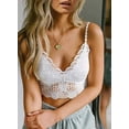 thumbnail image 2 of QWZNDZGR Womens Sexy Lace Bralettes Adjustable Strap V Neck Everyday Bra, 2 of 3
