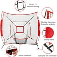 thumbnail image 2 of 7'×7' Baseball Backstop Net Set, Baseball Softball Practice Net with Batting Tee, for Hitting Pitching Batting Catching with Bow Frame, Bonus Strike Zone, 2 of 6