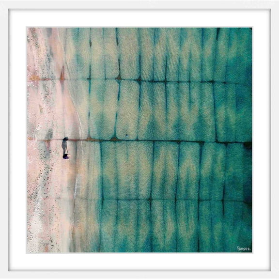"Shell Searching" Framed Painting Art Print, 12" x 1.5"