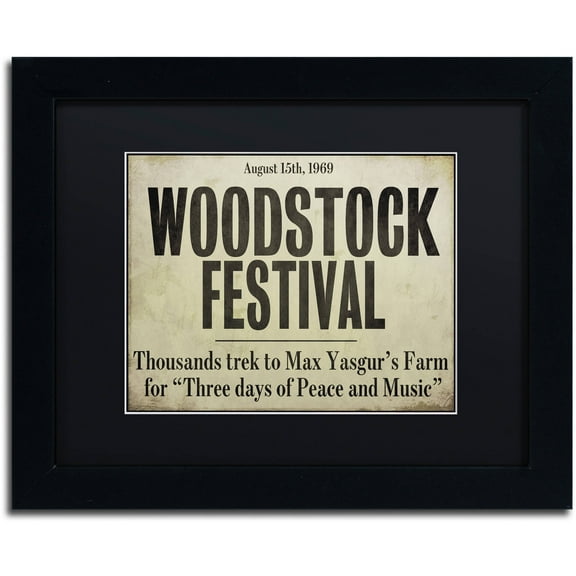 Trademark Fine Art "Woodstock" Canvas Art by Color Bakery Black Matte, Black Frame