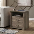 thumbnail image 3 of Furniture of America Chara Modern Wood 2-Drawer Nightstand with Open Top Shelf, Dark Gray, 3 of 16