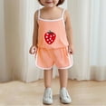 thumbnail image 2 of Taqqpue Baby Toddler Girls Summer Outfits Clothes 2 Piece Kids Spaghetti Strap StrawBerry Printed Cute Casual Top and Loose Shorts (0-8 Year), 2 of 8