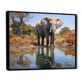 thumbnail image 2 of Designart "Reflecting Elephants" Animals Floater Framed Wall Decor, 2 of 7
