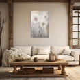 thumbnail image 4 of ZHONGYUTONG Dandelion Canvas Wall Art White Gray Flower Picture Print Abstract Floral Artwork Painting for Living Room Decor Framed (12.00" x 18.00"), 4 of 5