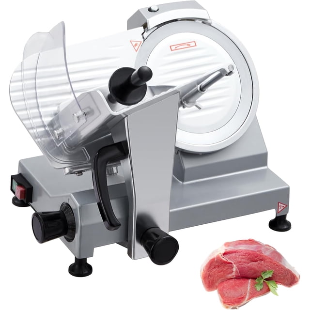Bingirl Commercial 12 Inch Blade Meat Slicer 270W Electric Stainless Steel Food Slicer Adjustable Thickness 0 To 15mm Rust Proof Cast Aluminum Body Easy Clean For Restaurant Deli Home Use