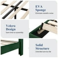 thumbnail image 5 of Sifurni King Size Velvet Platform Bed Frame with Vertical Channel Tufted Wingback Headboard, Green, 5 of 8