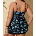 thumbnail image 4 of Trajes de baño Amzcrzy Tankini para mujer, trajes de baño, traje de baño de bikini para mujer, estampado de moda con almohadilla para el pecho sin aros, traje de baño de bikini azul, 3XL, 4 of 7
