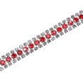 thumbnail image 1 of Uxcell Cadena de Trim de Cristal de Strass, 3 Filas 3 Yardas Embellecimientos para Vestidos, Tiras de Diamante Brillantes para Manualidades [Rojo Claro Basado en Plata], 1 of 1