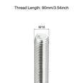 thumbnail image 2 of Uxcell Fully Threaded Rod M16 x 90mm 2mm Thread Pitch 304 Stainless Steel Right Hand Threaded Rods Bar Studs 5 Pack, 2 of 6