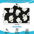 thumbnail image 2 of Black Halloween Ghost Silhouettes Hooded Bath Towel，50"x30" for Ages 3 To 12 Kids, Quick Dry Lightweight Soft Microfiber Hood Beach Towel Cover Up for Kids, 2 of 7