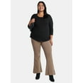 thumbnail image 2 of Terra & Sky Women’s Plus Thermal Henley Top with Long Sleeves, Size 0X-5X, 2 of 5