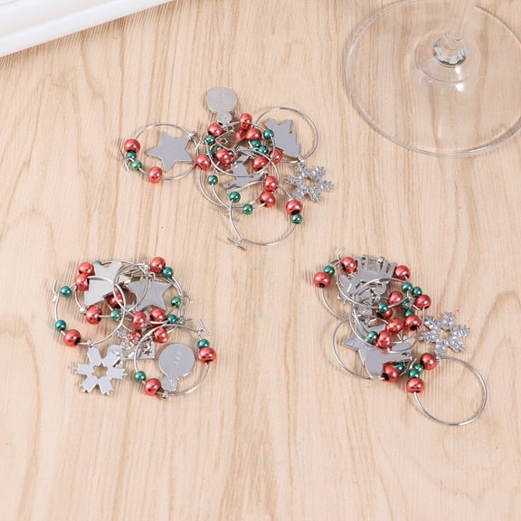 HINTRMENT 6Pcs Metal Wire Hoops Glass Charms For Drinks Identifiers At Housewarming Parties