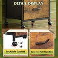 thumbnail image 4 of GALAXHERO 3-Drawer Fabric Dresser, Nightstand Cabinet with Wheels, Organizer Storage Unit for Bedroom, Office, Closets, Sturdy Steel Frame, Easy Pull Handle, Rustic Brown Wood Grain Print, 4 of 5