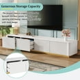 thumbnail image 6 of Luxury TV Stand, Modern Entertainment Center with 4 Drawers for TVs Up to 80 Inches, Curved Profile Design, Chic TV Console with Faux Marble Top and Gold Base for Living Room, Bedroom, White, 6 of 7