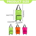 thumbnail image 2 of Xoxingysm Foldable Storage Bag Green,Shopping Bag with Wheels Portable Grocery Cart Foldable Tote Trolley Bags Large Capacity Shopping Cart for Laundry Grocery Shopping Baggage Picnic, 2 of 7