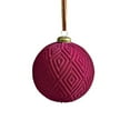 thumbnail image 6 of Elegant Velvet Christmas Balls - 9-Pack 10Cm Hanging Ornaments For Festive, 6 of 9