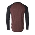 thumbnail image 2 of ZIMEGO Men’s Casual Color Block Long Sleeve Raglan Athletic Fashion Henley Shirt, 2 of 6