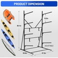thumbnail image 3 of 4 Tier Freestanding Kayak Rack - Adjustable Heavy Duty Storage Stand for Kayaks Canoes Paddle Boards Surfboards and Skis, 3 of 8