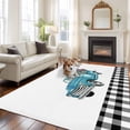 thumbnail image 2 of 5'x7' Area Rugs for Living Room Bedroom, Summer Tropical Plants Washable Rug Carpet Runner Indoor Outdoor, Blue Truck Botanical Cactus Plaid Non Slip Floor Mats Area Rug for Kitchen, Nursery, 2 of 8