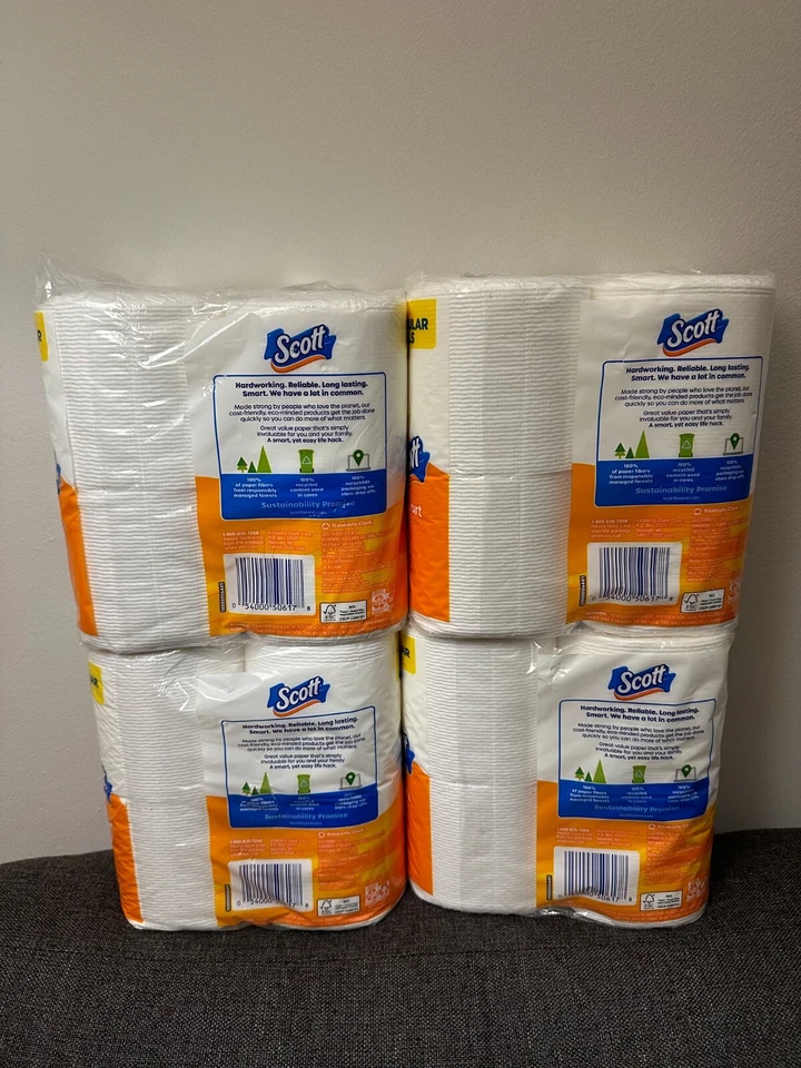 CIRCLE- 4 Pack- ( 4X4) Total 16 Rolls Scott Comfort Plus Toilet Paper Rolls Tissue Paper