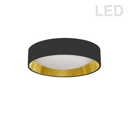 

Dainolite CFLD-1114-698 11 in. Light Flush Mount Fixture Black & Gold Shade