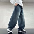 thumbnail image 5 of Boys Baggy Jeans Loose Fit Straight Leg Casual Denim Pants Breathable Elastic Long Trousers Boys Hiphop Clothes 15-16 Years, 5 of 8
