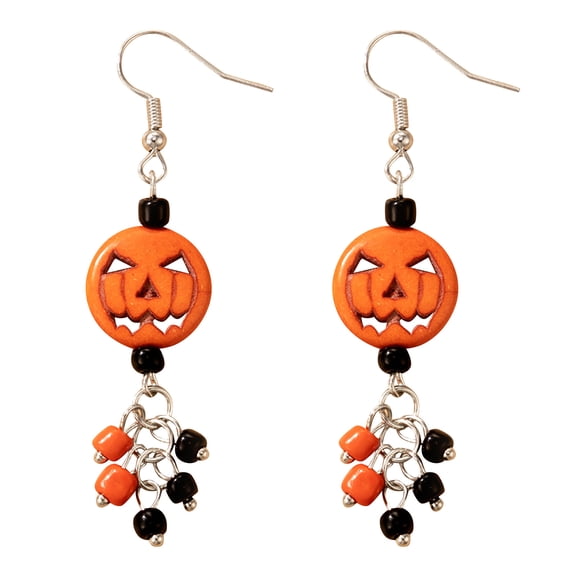 1 Pair Halloween Pumpkin Earrings for Women, Pumpkin Dangle Earrings, Festive Halloween Earrings for Women, Fun Halloween Cute Jewelry for Festival Party, Pumpkin Drop Earrings