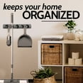 thumbnail image 2 of Zulay Home Mop and Broom Organizer Wall Mount - 5 Plastic Slots Gray, 2 of 6